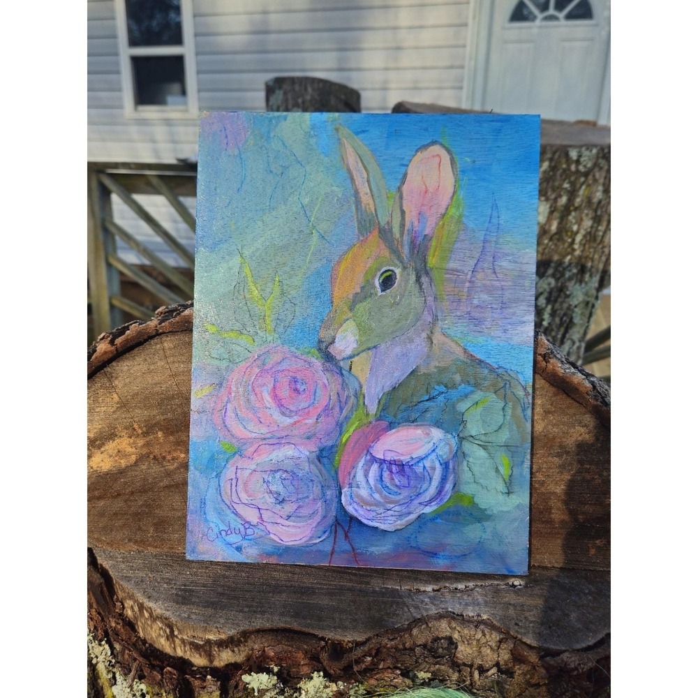 Original Acrylic Painting – "Garden Visitor" by Cindy Smith Bottoms